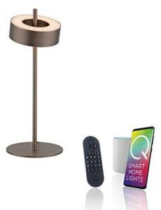 Lampada da tavolo a LED PAUL NEUHAUS Q-ROTATE, marrone scuro, Smarthome ZigBee, 2700–5000 K, codice articolo 4324-34