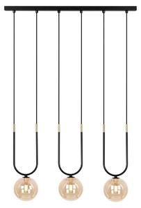 Lampada a sospensione GOLDI nero-oro-ambra 3xG9x15W in metallo, dimensioni: 85x64x12 cm, IP20, Kaja