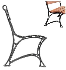 QLS 1 pezzo base panca in ghisa nera 74x45 cm con schienale per panca da giardino 11358