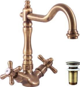 Slezák-RAV: Miscelatore per lavabo Morava Stará Brass MK121.5/8SM flessibile 3/8''