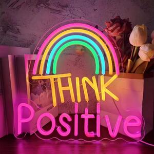 Luce LED NEON, applique decorativa, pensa all'arcobaleno positivo, colorata, circa 31 x 33 x 2 cm
