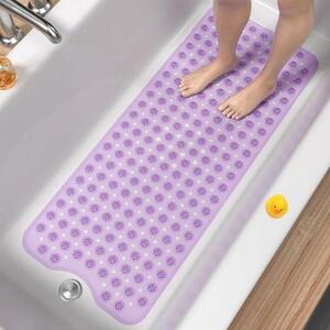 Tappetino da bagno antiscivolo, 100 x 40 cm, lavabile in lavatrice, con trama a ragnatela e fori di aerazione, morbido e liscio, coppia luccicante