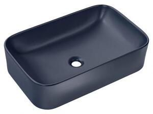 Lavabo in Vetroceramica KAMA, blu, 61 cm
