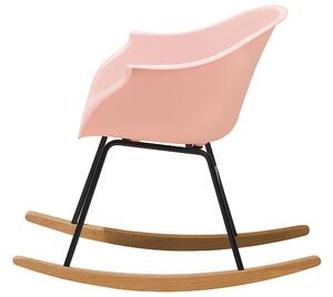 Sedia a Dondolo Rosa Materiale sintetico Gambe in metallo Seduta a conchiglia Pattini in legno massello Stile moderno Beliani