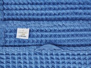 Set di 11 asciugamani Telo da bagno e tappetino da bagno per ospiti in cotone blu a bassa torsione Beliani