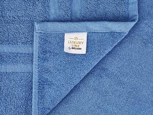 Set di 9 asciugamani da bagno e tappetino da bagno per ospiti in cotone blu Zero Twist Beliani