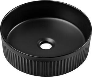 Lavabo da appoggio in Vetroceramica BEYOND 2, 36 cm, finitura nera opaca