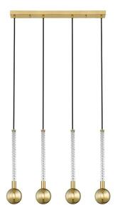 Lampada a sospensione MIDA in ottone spazzolato e vetro dorato, 4xG9x6W, vetro: 176x71x11 cm, IP20, Zuma Line