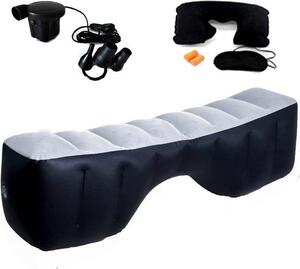 Materasso gonfiabile per SUV e auto, per bambini e adulti, cuscino per lettino da viaggio, materasso gonfiabile da campeggio, comfort ottimale durante il sonno, pieghevole, per 2 persone, blu-nero