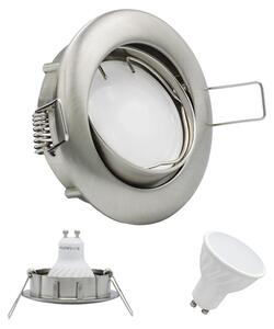 Set da 10 faretti da incasso MILI 7W GU10 3000K 230V 520 lumen in ferro spazzolato