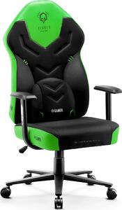 Diablo X-Gamer 2.0 Gaming Chair Sedia da ufficio Rivestimento in tessuto Design ergonomico Cuscino lombare Supporto morbido (nero-verde)