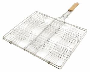 Griglia graticola 50x38,5 cm a doppia piastra in acciaio per brace e anello di blocco BestBQ