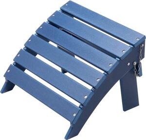 Poggiapiedi Adirondack Ottoman Blu - Sedia da giardino pieghevole - 400x480x330mm - Polietilene ad alta densità HDPE