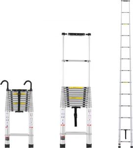 Scala telescopica 5m - Scala a gradini e scala pieghevole - Scala estensibile - Portata 190 kg - Ideale per il commercio e l'uso domestico