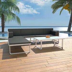 Heybb set salotto da giardino 4 pezzi con cuscini set mobili da giardino set mobili da balcone salotto da giardino alluminio nero