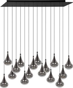 Lampadario TEARS nero 16xG4x1,5W in vetro, dimensioni: 154x102x23 cm, IP20, Lucide