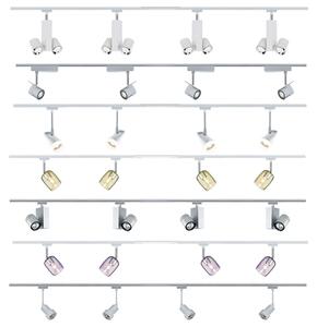 Set completo Paulmann U-Rail con 4 faretti a scelta: Blossom TecLED cromato opaco o bianco
