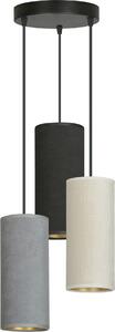 Lampadario BENTE nero-multicolore 3xE27x15W in tessuto, dimensioni: 100x35x35 cm, IP20, Emibig