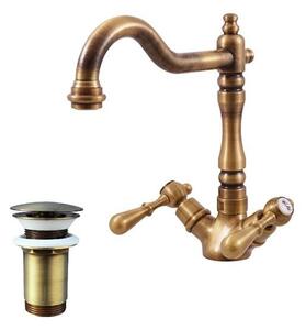 Slezák-RAV Miscelatore per lavabo Slezák RAV Morava Retro MK421/8SM Colore: ottone vecchio, Dimensioni: 3/8''