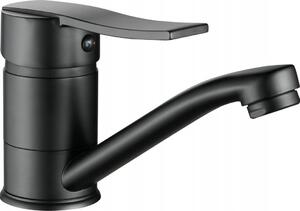 Miscelatore per lavabo verticale colorato nero opaco con bocca girevole Madera