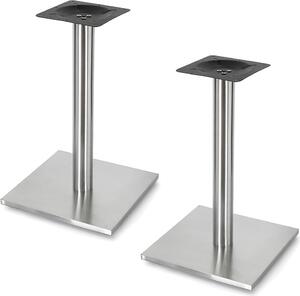 Melko Colonna da tavolo Gamba per mobili Acciaio inox Slitta Supporto per scatole - 2x Colonna da tavolo Base angolare