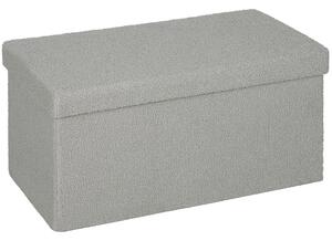 HOMCOM Panca Contenitore Imbottita con Coperchio, 76x38x38 cm, Grigio Chiaro | Aosom Italy