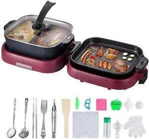 Padella elettrica 2 in 1 da 2000 W con rivestimento antiaderente