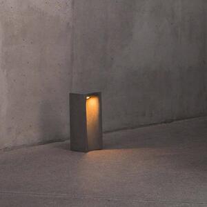 FARO BARCELONA Lampioncino LED Grot, 2700K, grigio, cemento, IP55, altezza 40 cm Grot, Alluminio / Grigio / Zincato, calcestruzzo / cemento, Moderno, Lampada LED da esterni