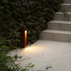 FARO BARCELONA Lampioncino LED Cerler, marrone, 35 cm, metallo, IP65, CCT Cerler, Marrone / Ruggine, Alluminio, Moderno, Lampada LED da esterni