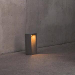 FARO BARCELONA Lampioncino LED Grot, 3000K, grigio, cemento, IP55, altezza 40 cm Grot, Alluminio / Grigio / Zincato, calcestruzzo / cemento, Moderno, Lampada LED da esterni