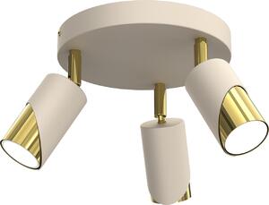 Lampada da soffitto Shift color crema-oro lucido, 3xGU10x15W, metallo, dimensioni: 17x23x23 cm, IP20, Luminex