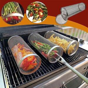 Griglia rotante, acciaio inossidabile, 30 cm, accessori per barbecue