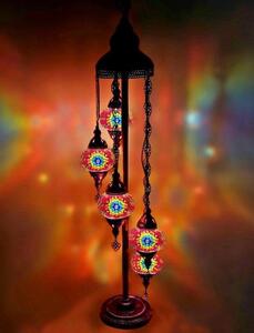 Lampada da terra realizzata a mano con mosaico turco - lampada da terra colorata per un'atmosfera accogliente - LED