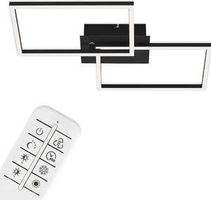BRILONER FRAME Lampada da soffitto a LED, telecomando, dimmerabile, controllo della temperatura del colore CCT, orientabile, nero, 50 x 38,8 x 7,8 cm