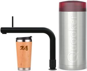 "QUOOKER FRONT COMBI+ B Black & 100°C miscelatore (22+FRONTBLK)" (2 pezzi) Miscelatore per lavello con funzione di acqua bollente a 100°C Inclusa tazza termica
