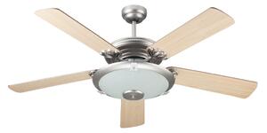 VENTILATORE SOFFITTO 5 PALE LEGNO C-LUCE E TELEC. in Acciaio - legno Beige, dimensioni 130x130x H 30 cm