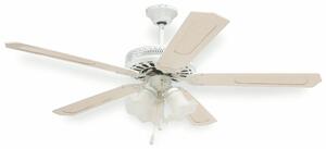 VENTILATORE SOFF.130CM 5 PALE C-3 LUCI 3 VEL WINDY in Acciaio - legno Bianco, dimensioni 130x130x H 30 cm