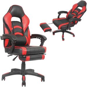 Sedia da gaming e da scrivania Mucola - nera / rossa – lavorazione di alta qualità, resistente e facile da pulire, pratica e versatile, di Mucola