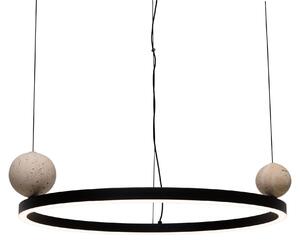 Lampada a sospensione LED con sfere decorative Solaria, nero e beige, 35 W, luce calda, 760 lm, metallo, dimensioni: 140x50x50 cm, IP20, Maxlight