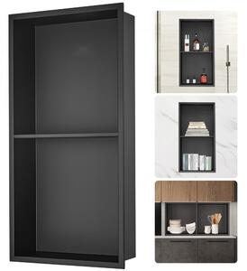 Nicchia a muro 10x33,02x63,5 cm - Nicchia per doccia in acciaio inox - 100 % impermeabile - Installazione della nicchia 0-40°C - Design ad angolo interno 92° - Ideale per bagno camera da letto studio