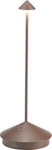 Lampada a led da tavolo Pina Pro Corten ricaricabile e dimmerabile senza fili Zafferano 2200-2700-3000K IP54 Batteria da 12h