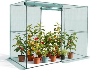 Tenda per la protezione delle piante - Serra con rete di protezione delle piante - Dimensioni 239,6 x 120 x 180 cm - Porta con cerniera - Per aiuole rialzate - Per giardino, terrazza e prato