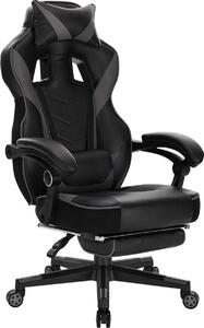 Sedia da gioco Bolt Edge - Ecopelle nera - Ergonomica - Regolabile in altezza - Con poggiapiedi - Sedia da gioco e da ufficio