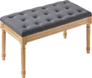 16" Panca imbottita con pouf - grigio per ingresso, sala da pranzo e camera da letto