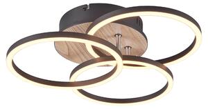 Lampada da soffitto a LED CIRCLE 27W Da 2700 a 6000K 3200 lm metallo, legno chiaro e nero Dimensioni: 9,5 x 43,5 x 43,5 cm IP20 RL
