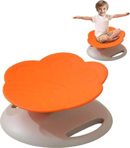 Sedia girevole, meccanismo girevole a 360°, divertente design con animali, arancione