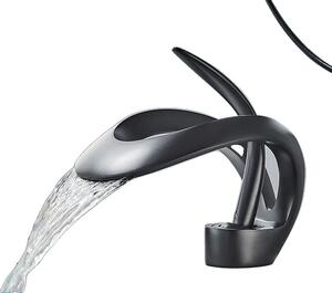 Rubinetto per lavabo, contemporaneo, con una leva, valvola in Vetroceramica di lunga durata, nero opaco