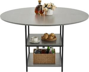 Tavolo da pranzo rotondo in legno 120cm grigio - Tavolo da cucina solo tavolo - Tavolo da sala da pranzo per casa