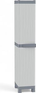 Armadio portascope alto in materiale termoplastico resistente alla pioggia con 6 vaschette interne regolabili grigio chiaro