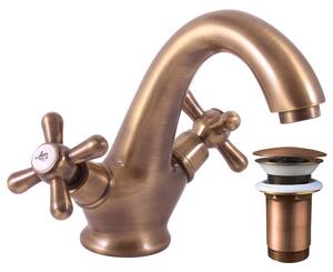 Slezák-RAV Miscelatore per lavabo Slezák RAV Morava Retro MK129SM Colore: ottone antico, Dimensione: 3/8''